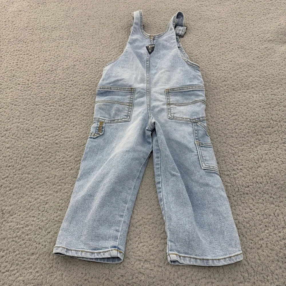 OshKosh Bgosh Kids Light Wash Denim Overalls Size 3T Classic Carpenter Style